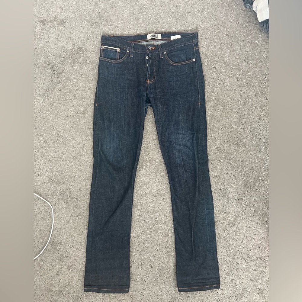 Lightly used Naked & Famous 11oz Weird Guy jeans. W 31